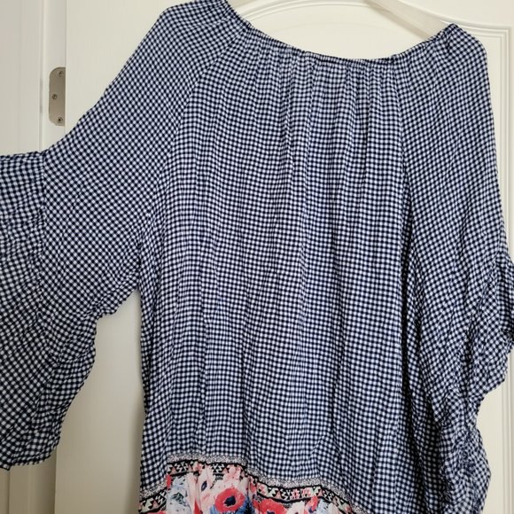 Terra and Sky Woman's Blue and White Size Blouse 2X - Picture 9 of 9